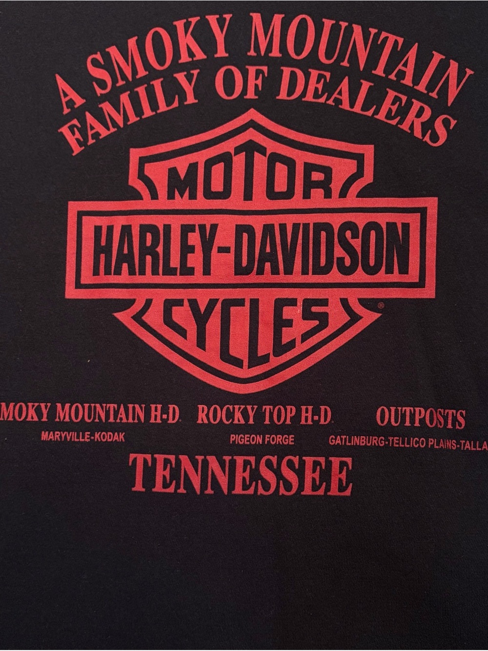 Harley-Davidson Tennessee Logo Zip Up Jacket Black & Red
